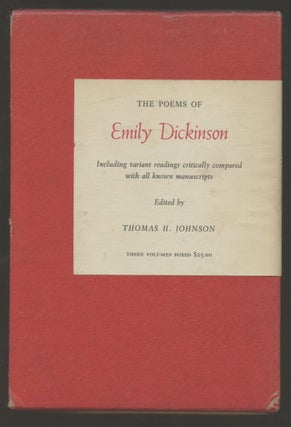 Item #B55876 The Poems of Emily Dickinson: Including Variant Readings Critically Compared with...