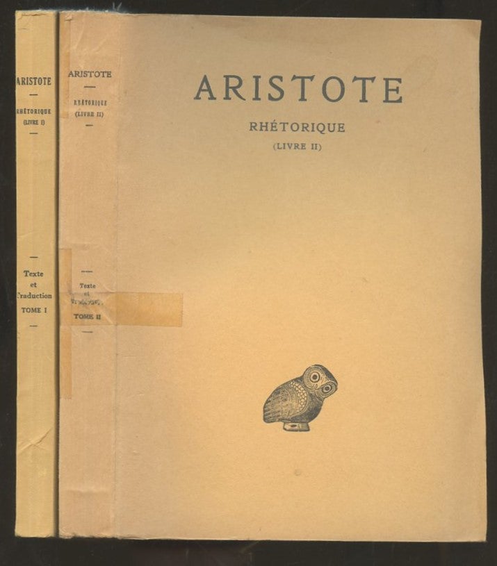 Item #B56759 Aristote: Rhetorique--Tome Premier and Tome Deuxieme [Two volume set!]. Aristotle, Mederic Dufour.