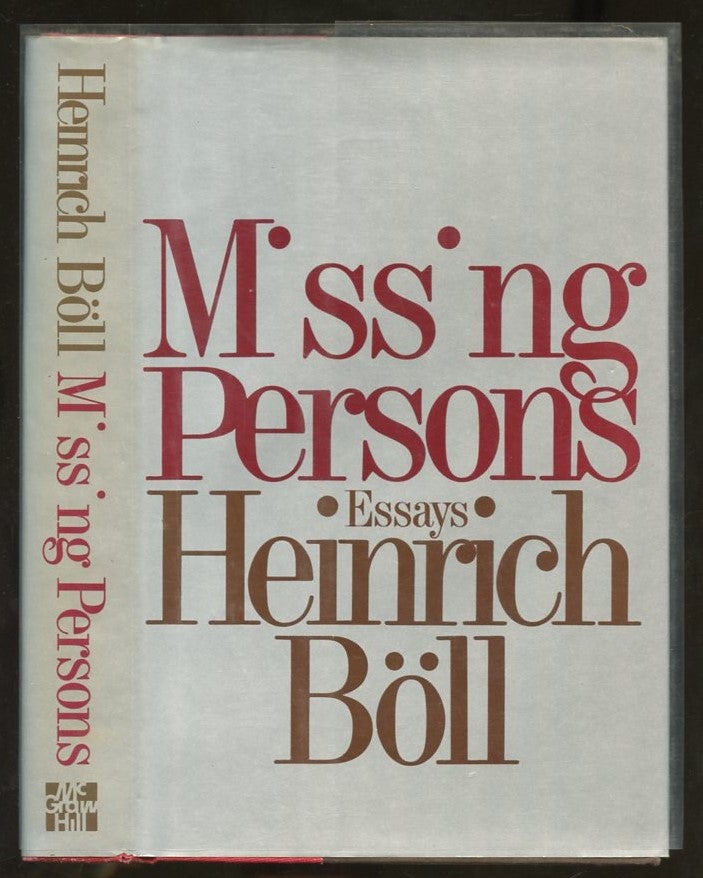 Item #B56916 Missing Persons and Other Essays. Heinrich Boll, Leila Vennewitz.