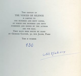 The Voices of Silence [Signed by Malraux! This no. 130 of 150 signed/numbered copies!]