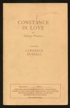 Item #B57126 Constance in Love or Solitary Practices [Unrevised and unpublished proofs]. Lawrence...