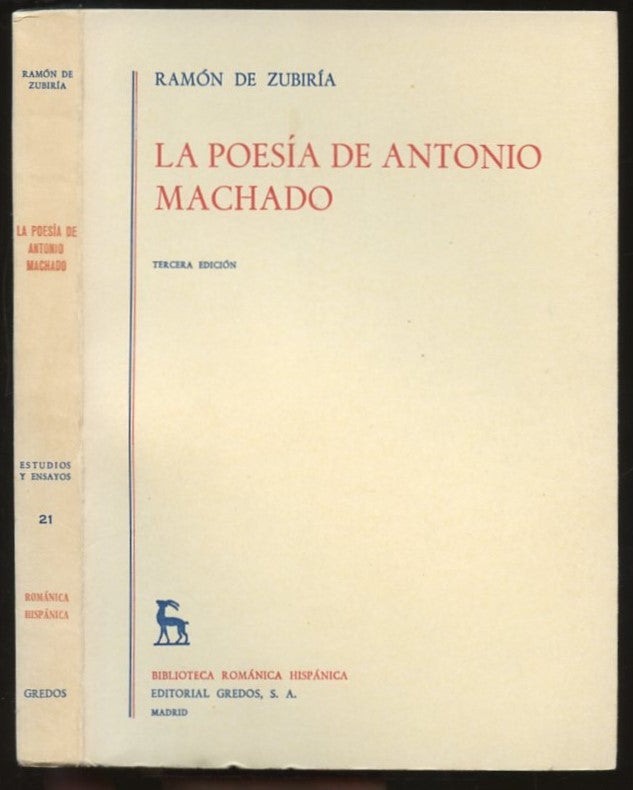 Item #B57313 La Poesia de Antonio Machado. Ramon de Zubiria.