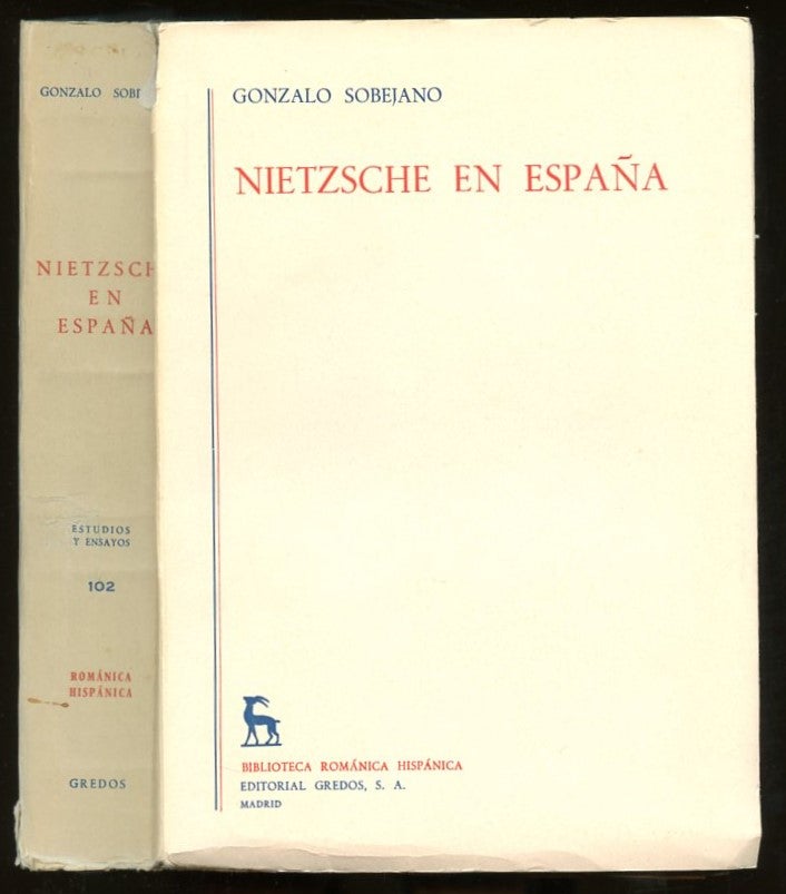 Item #B57403 Nietzsche en Espana. Gonzalo Sobejano.