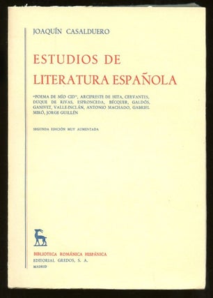 Item #B57410 Estudios de Literatura Espanola. Joaquin Casalduero
