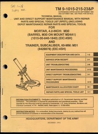 Item #B57882 Unit and Direct Support Maintenance Manual with Repair Parts and Special Tools List...
