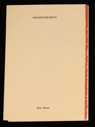 Item #B58012 Chants Secrets. Jean Genet