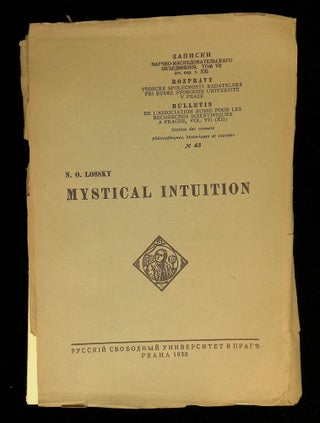 Item #B58455 Mystical Intuition. N. O. Lossky