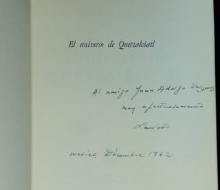 El Universo de Quetzalcoatl [Inscribed by Sejourne! + laid in postcard from her]