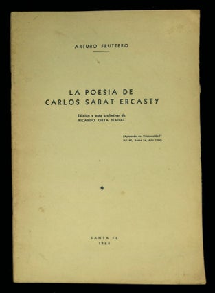 Item #B58486 La Poesia de Carlos Sabat Ercasty. Arturo Fruttero