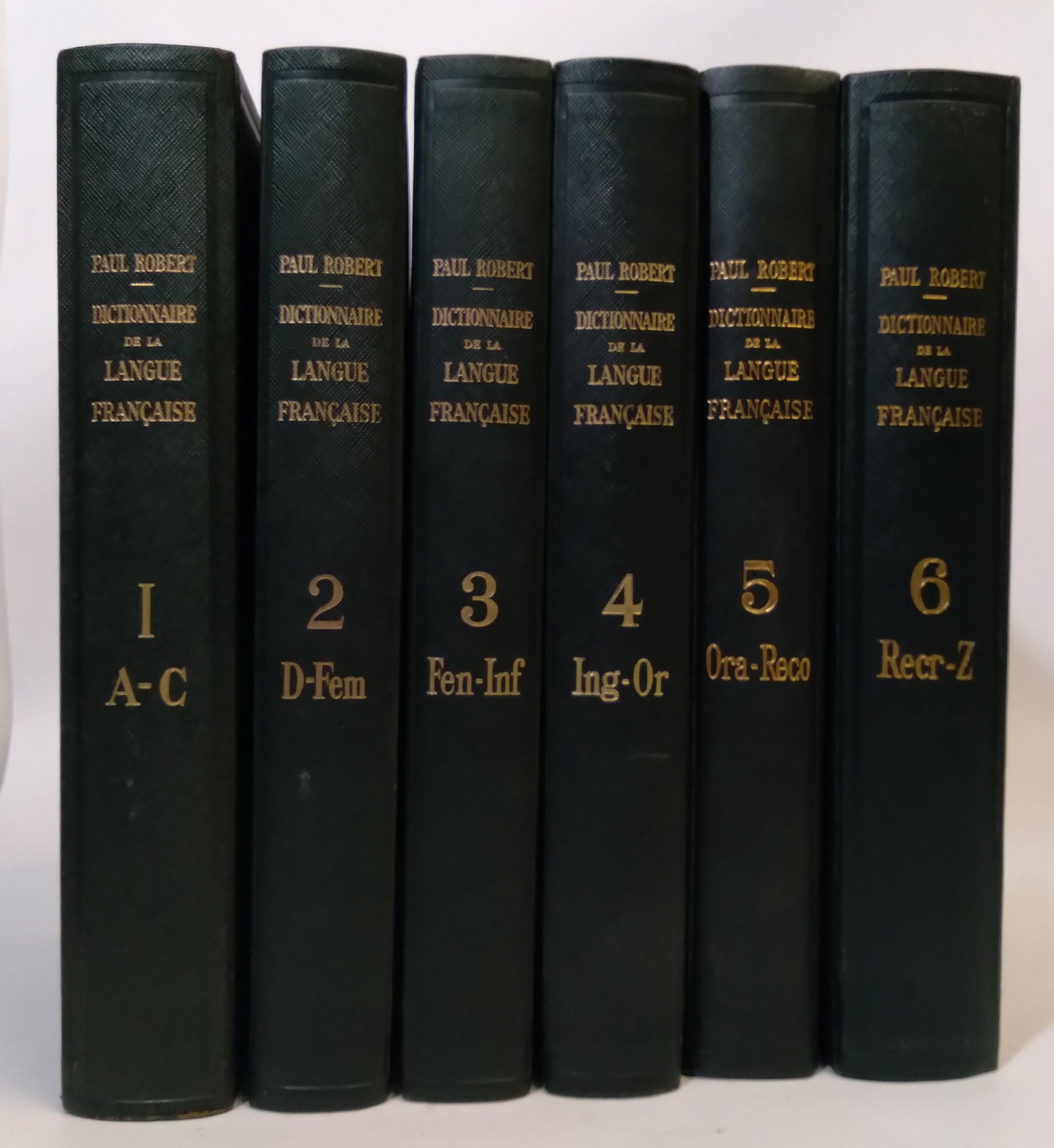 Dictionnaire Alphabetique et Analogique de la Langue Francaise Volumes 1-6,  missing supplement volume! by Paul Robert on Common Crow Books