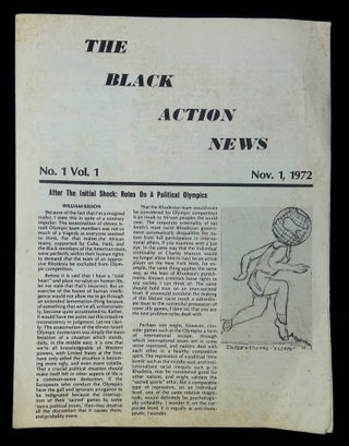 Item #B58675 The Black Action News: No. 1 Vol. 1, Nov. 1, 1972 [This issue only!]. Bill Killson