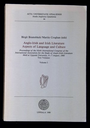 Item #B59645 Anglo-Irish and Irish Literature: Aspects of Language and Culture--Volume I [This...