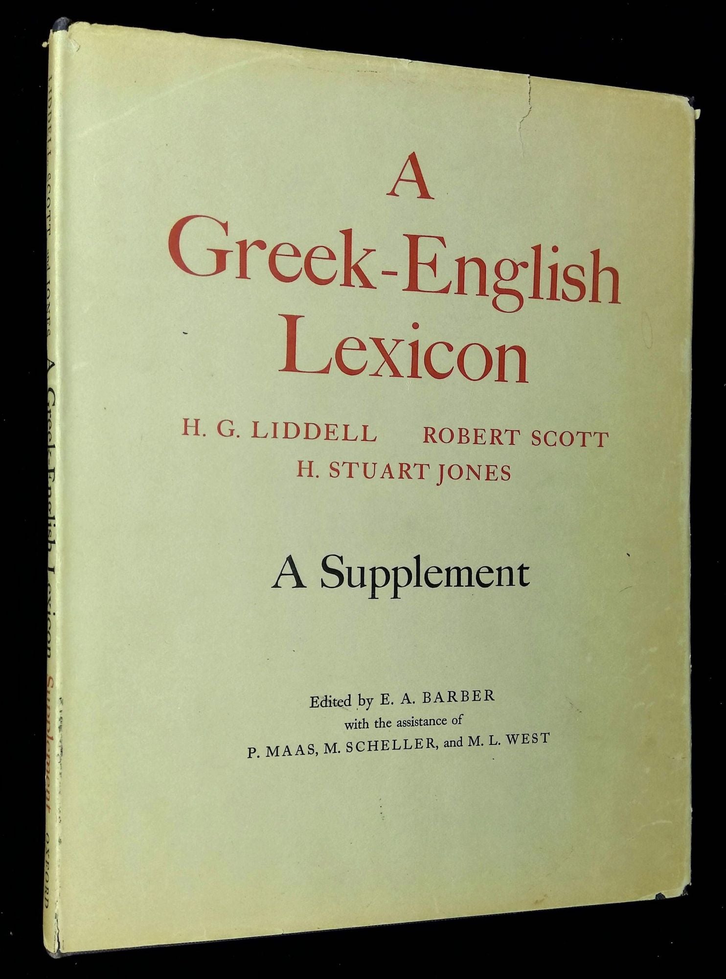 Greek-English Lexicon: A Supplement by H. G. Liddell, Robert Scott, P. Maas  E. on Common Crow Books