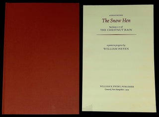 Item #B62265 The Snow Hen: Sections 1-7 of the Chestnut Rain + Announcement laid in [Signed by...