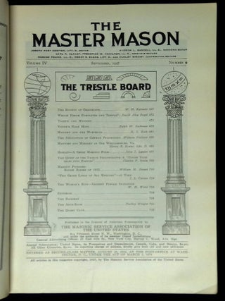 The Master Mason: Volume IV, Number 9, September 1927 [This issue only!]