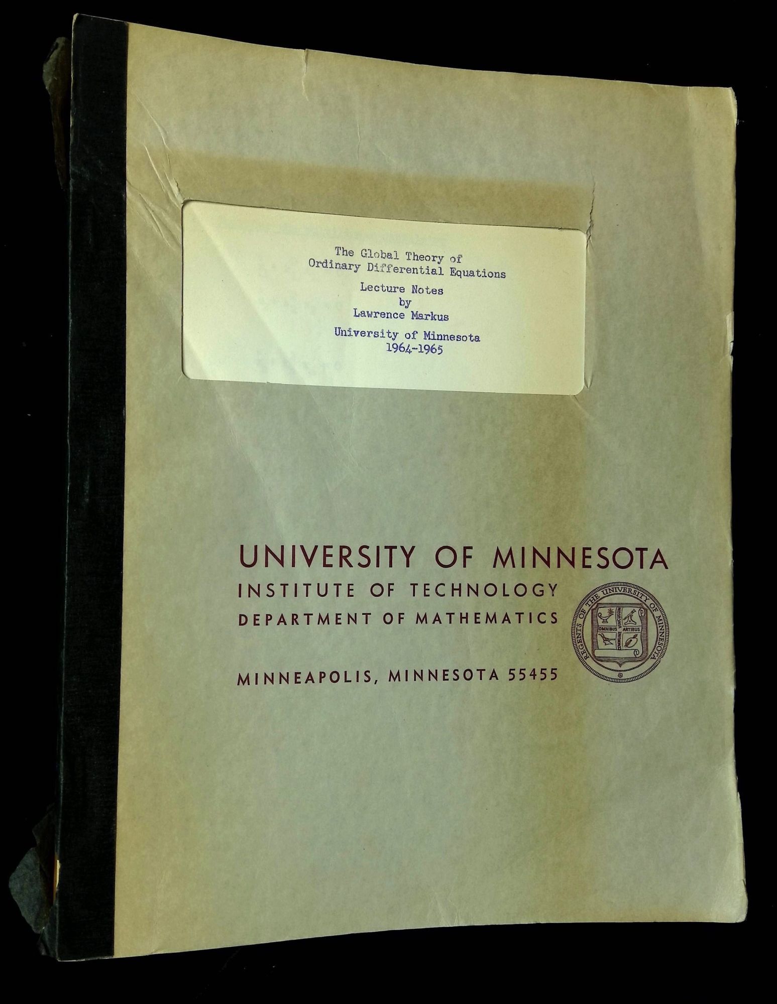 The global theory of ordinary differential equations lecture notes