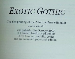 Exotic Gothic: Forbidden Tales from Our Gothic World