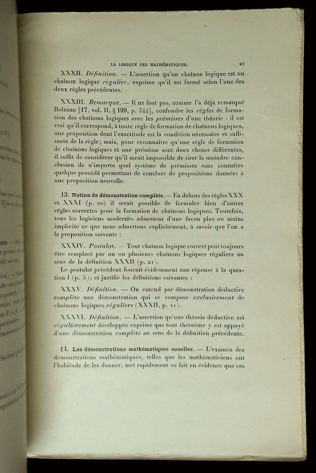 Memorial des Sciences Mathematiques: Fascicule XV--La Logique des