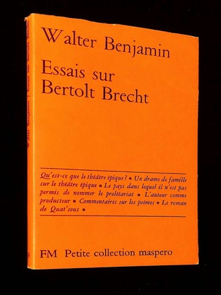 Item #B64873 Essais sur Bertolt Brecht. Walter Benjamin