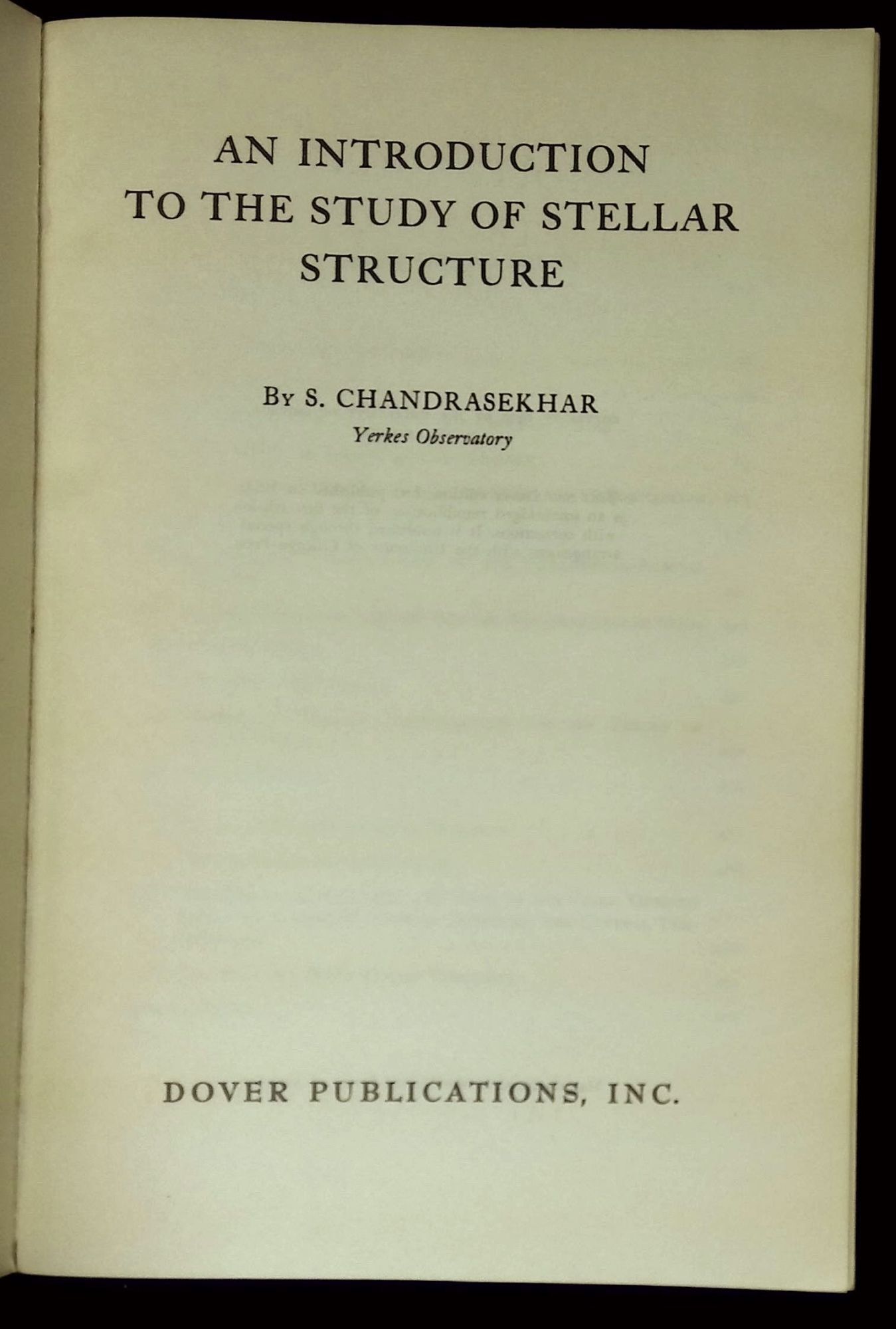 An Introduction to the Study of Stellar Structure | S. Chandrasekhar