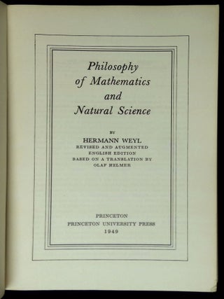 Philosophy of Mathematics and Natural Science | Hermann Weyl | Third ...