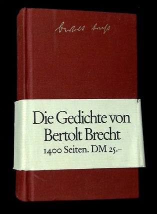 Item #B65286 Die Gedichte von Bertolt Brecht. Bertolt Brecht