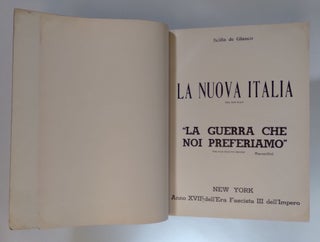 La Nuova Italia: "La Guerra Che Noi Preferiamo"/The New Italy: "The War That We Prefer"