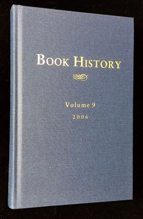 Item #B65468 Book History: Volume 9, 2006. Ezra Greenspan, Jonathan Rose