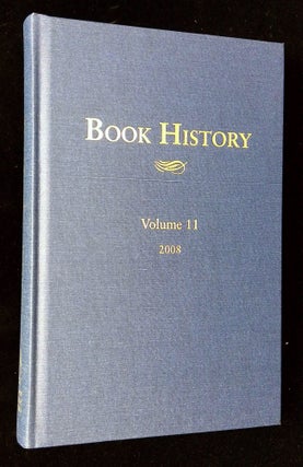 Item #B65469 Book History: Volume 11, 2008. Ezra Greenspan, Jonathan Rose