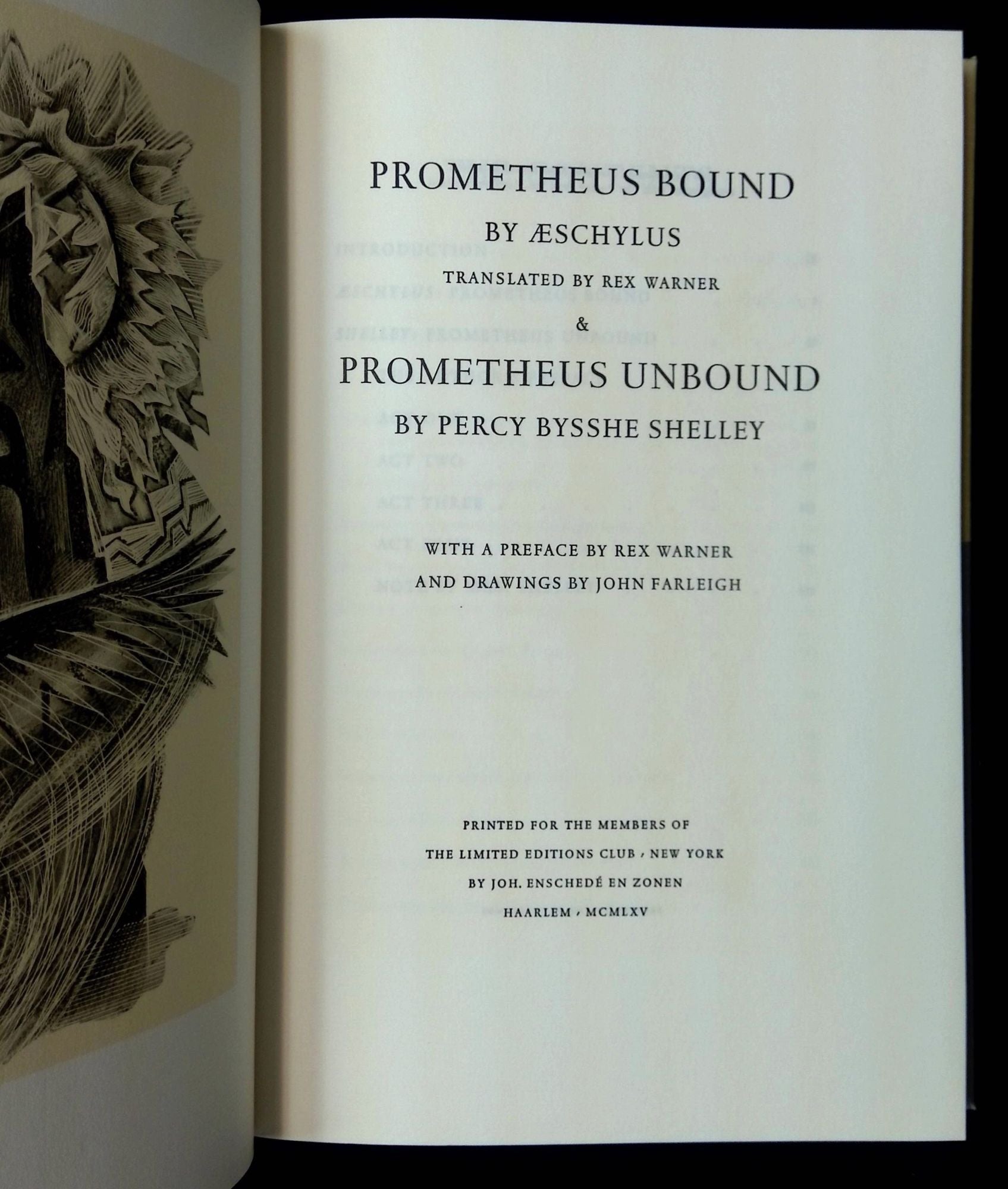 Prometheus Bound & Prometheus Unbound 856 Of 1500 Copies | Aeschylus ...