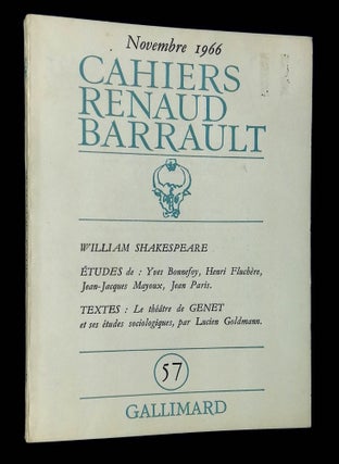 Item #B65756 William Shakespeare [Cahiers de la Compagnie, 57, Novembre 1966]. Madeleine Renaud,...