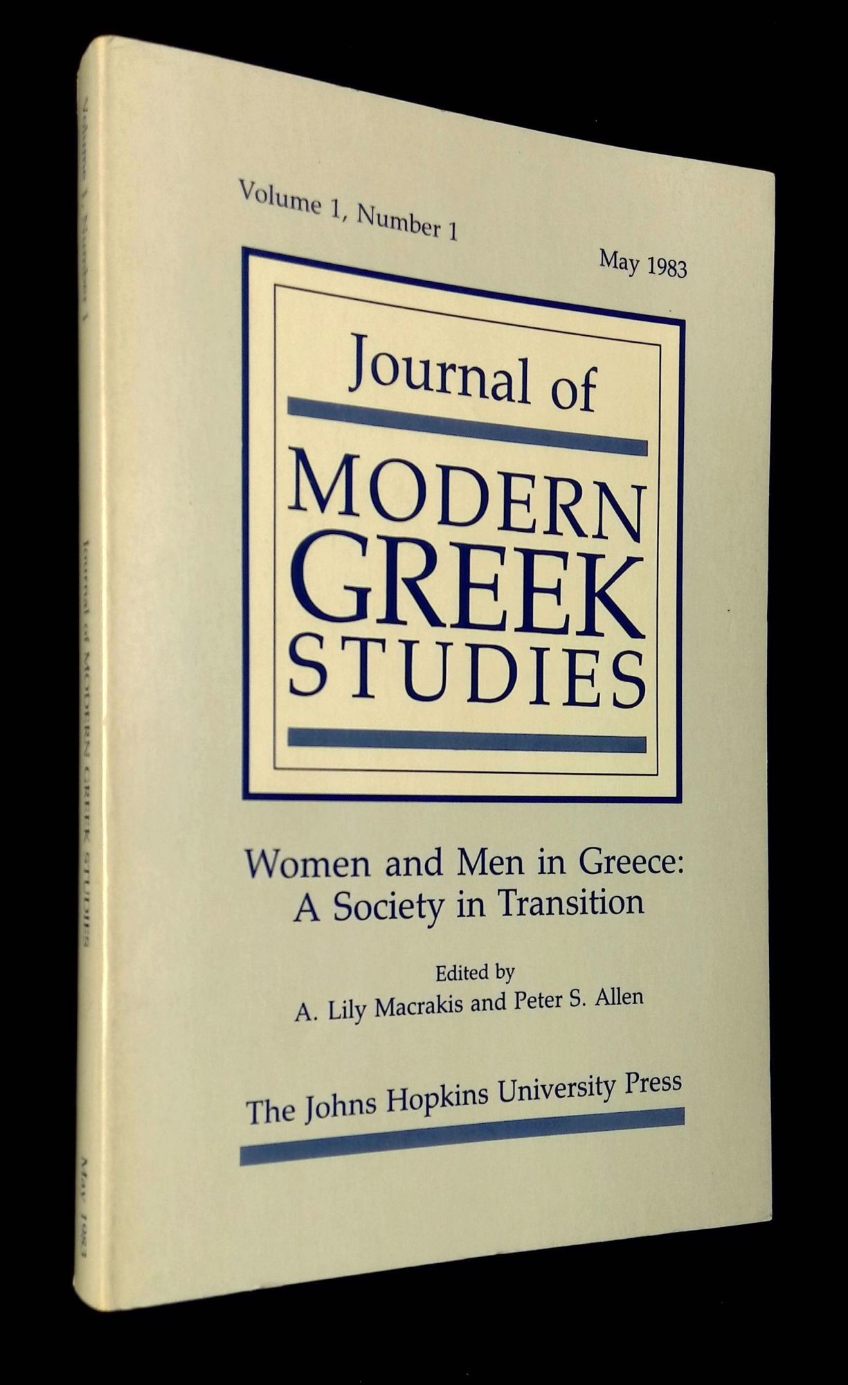Journal of Modern Greek Studies Volumes 1-10, two numbers in each ...