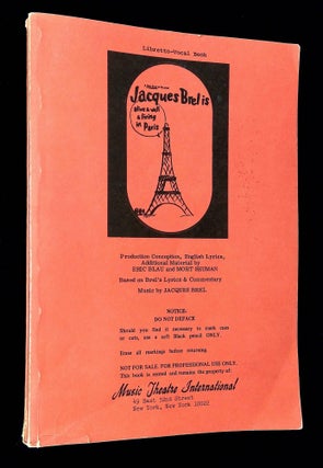 Item #B65942 Jacques Brel is Alive & Well & Living in Paris [Libretto-Vocal Book]. Eric Blau,...