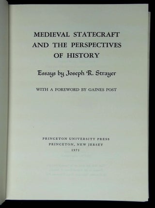 Medieval Statecraft and the Perspectives of History | Joseph R. Strayer ...