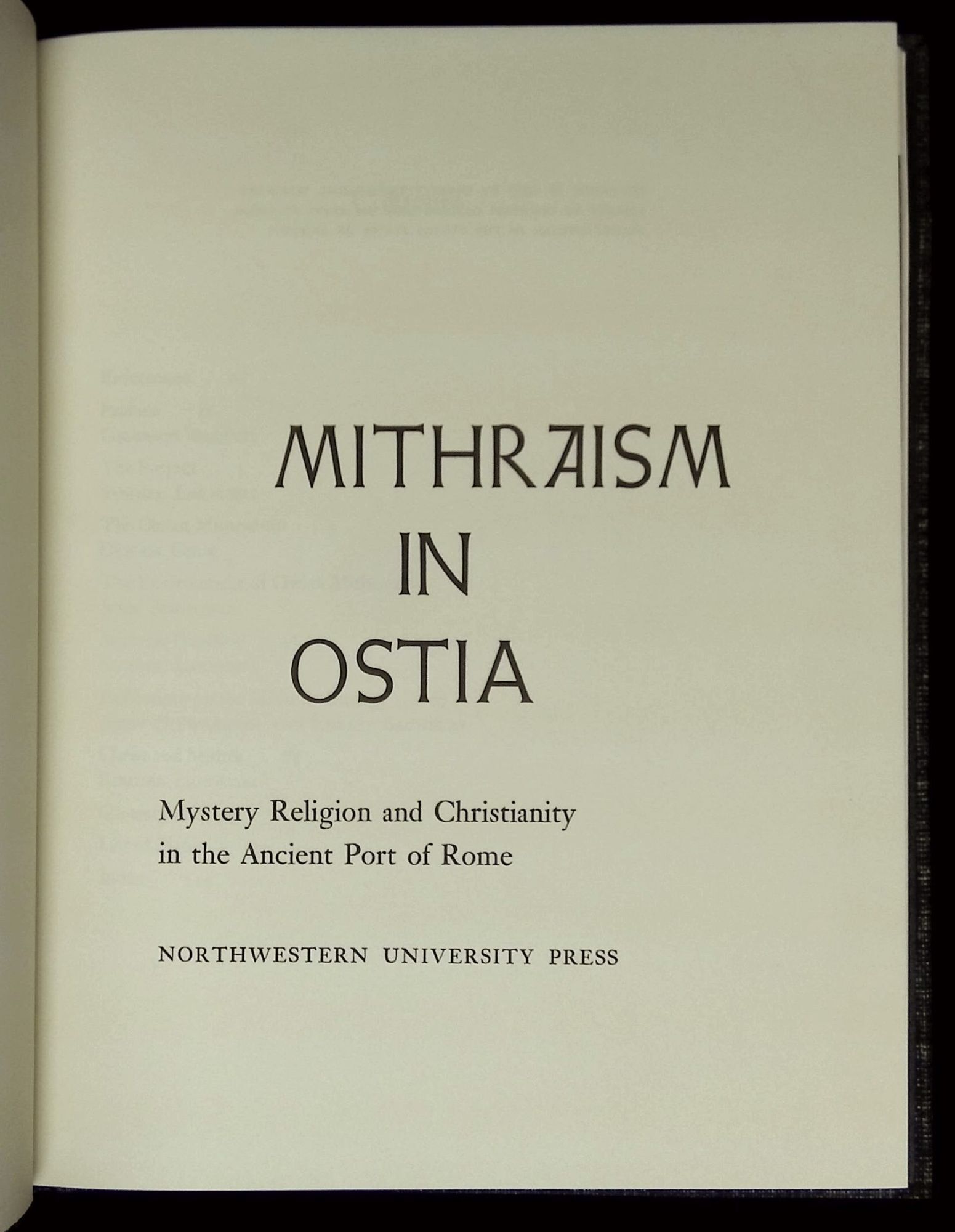 Mithraism in Ostia: Mystery Religion and Christianity in the Ancient ...