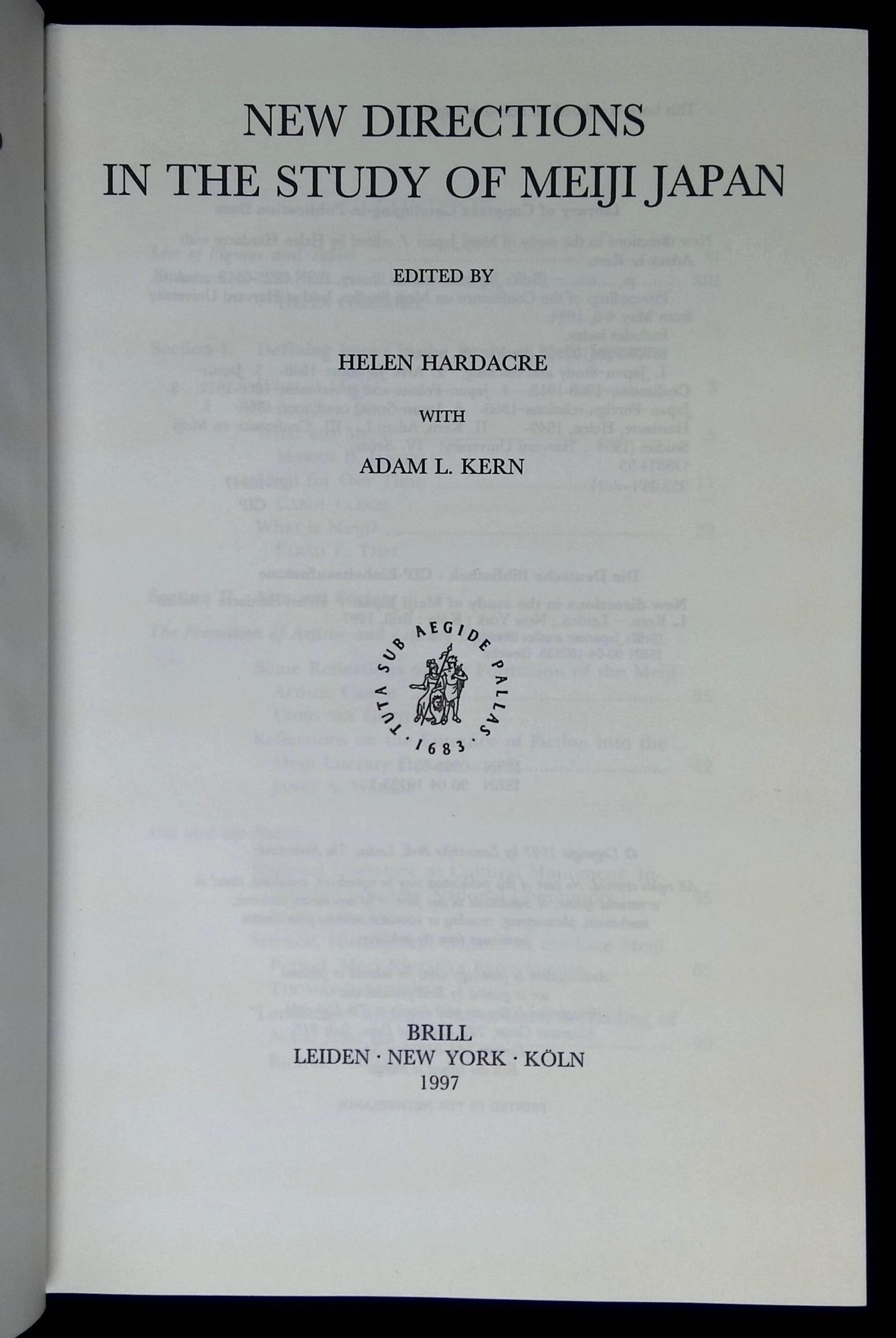 New Directions in the Study of Meiji Japan Brill's Japanese