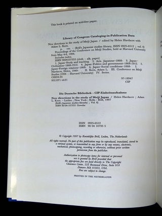 New Directions in the Study of Meiji Japan [Brill's Japanese Studies Library, Volume 6]