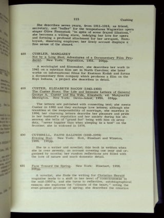 Through a Woman's I: An Annotated Bibliography of American Women's Autobiographical Writings, 1946-1976