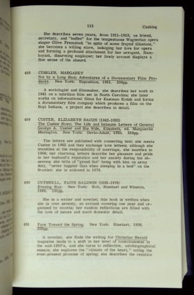 Through a Woman's I: An Annotated Bibliography of American Women's Autobiographical Writings, 1946-1976