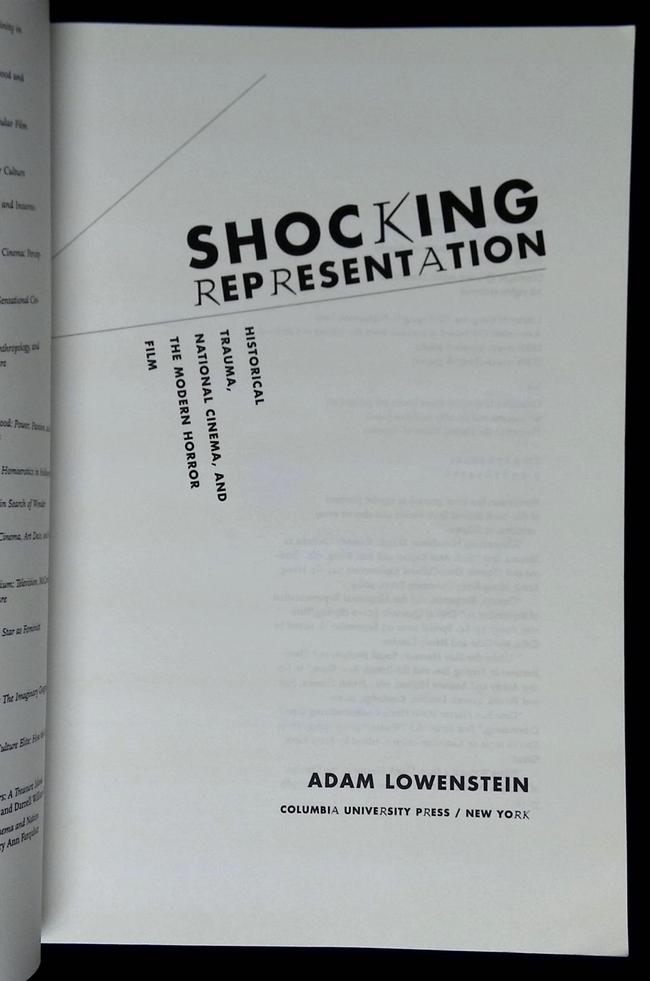 Shocking Representation: Historical Trauma, National Cinema, and the ...