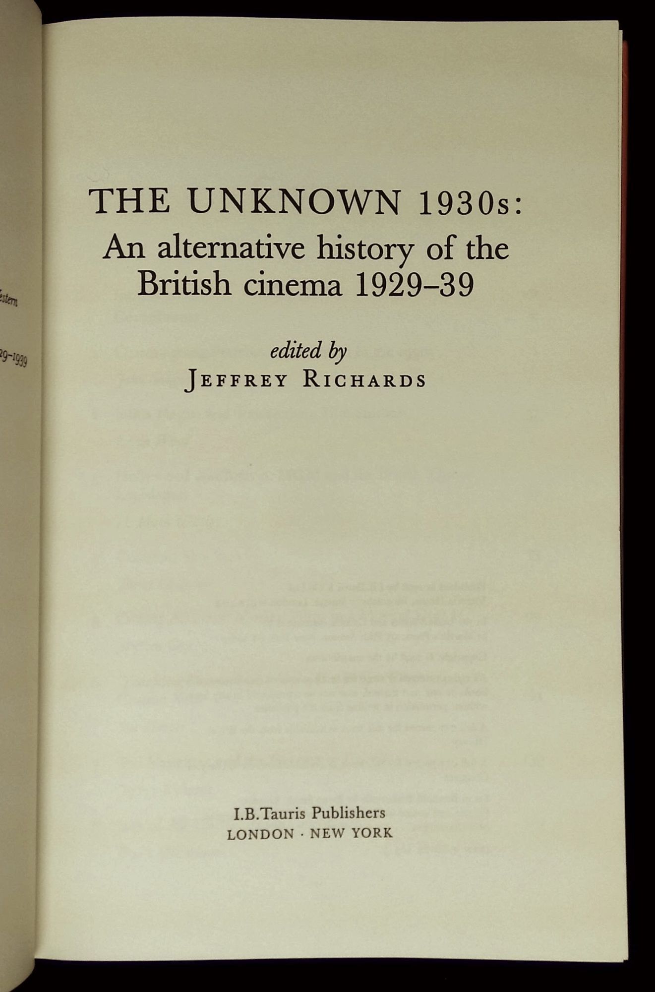 The Unknown 1930s: An Alternative History of the British Cinema