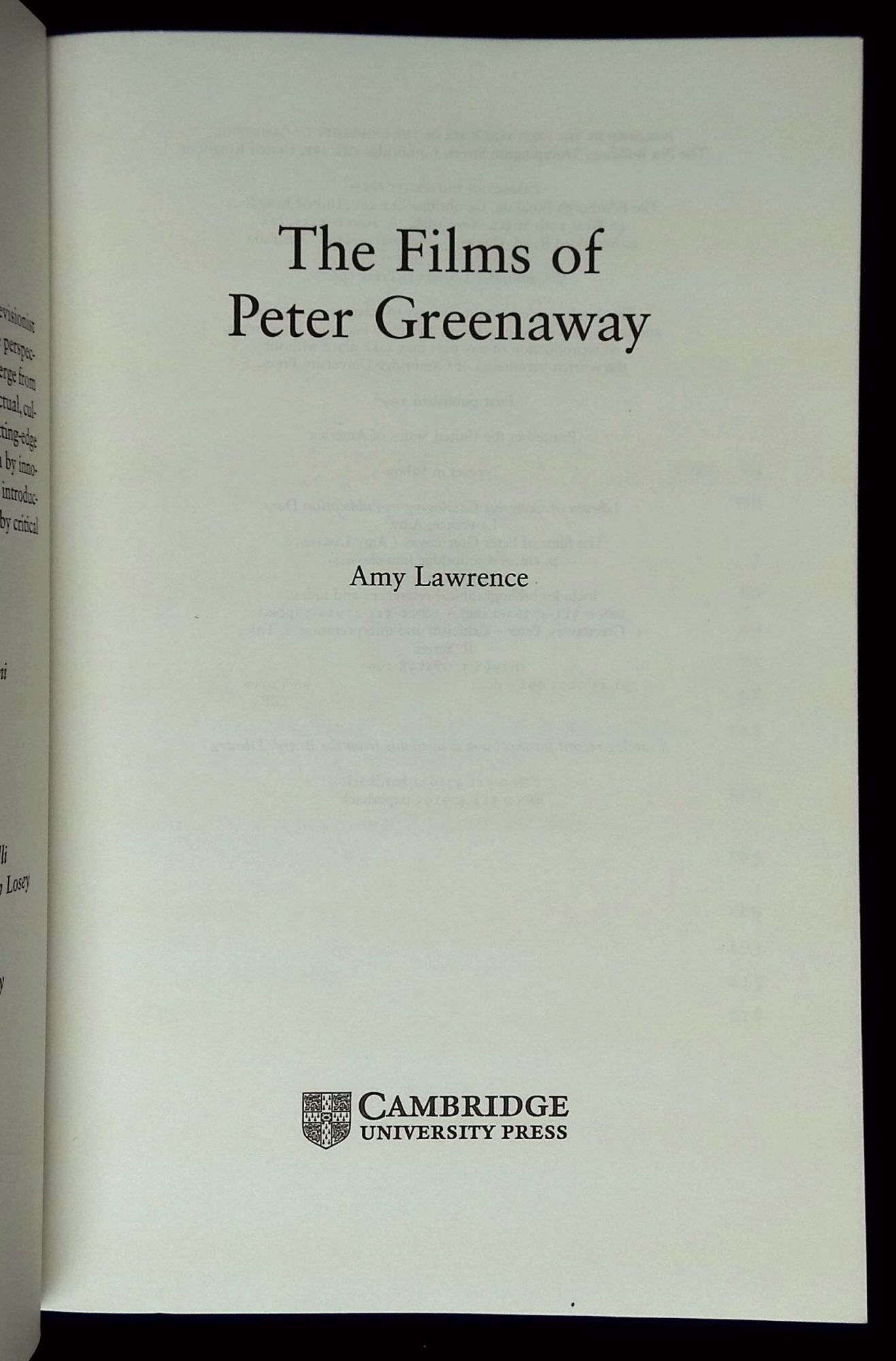 The Films of Peter Greenaway | Amy Lawrence