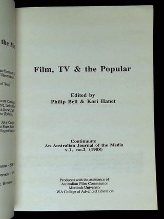 Film, TV & the Popular--Continuum: An Australian Journal of the Media: V. 1, no. 2 (1988)