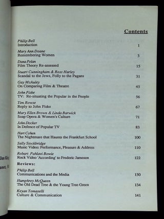 Film, TV & the Popular--Continuum: An Australian Journal of the Media: V. 1, no. 2 (1988)