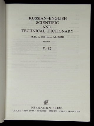 Russian-English Scientific and Technical Dictionary [Two volume set in slipcase]