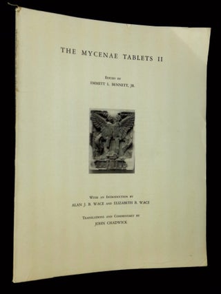 Item #B68171 The Mycenae Tablets II [Transactions of the American Philosophical Society, New...