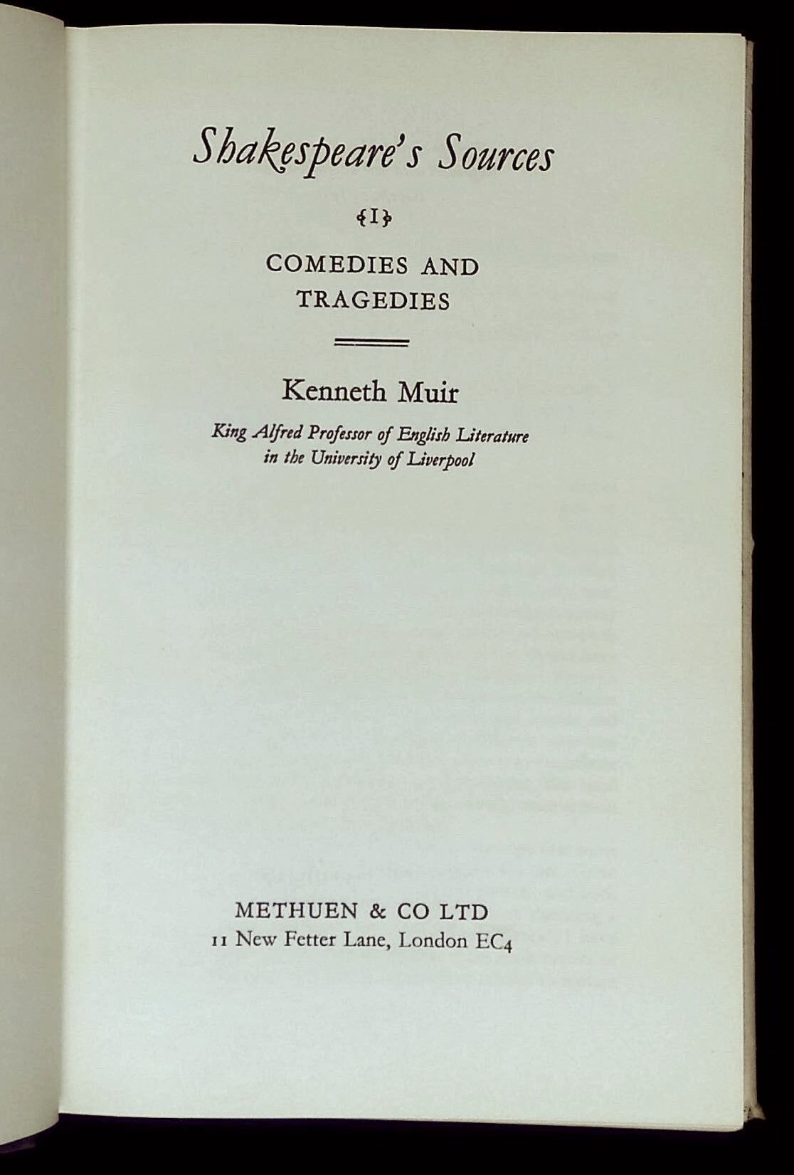 Shakespeare's Sources: I--Comedies and Tragedies This volume only ...
