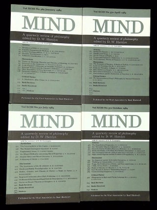 Item #B69644 Mind: A Quarterly Review of Philosophy--Vol. XCIII, Nos. 369, 370, 371 and 372 [Four...