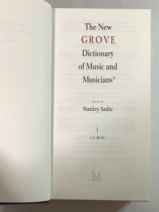 The New Grove Dictionary of Music and Musicians: Volumes 1-20 [Twenty volume complete set in individually numbererd cardboard boxes!]