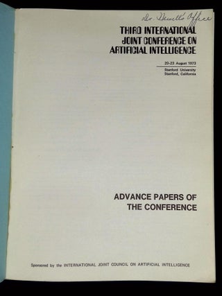 Third International Joint Conference on Artificial Intelligence: 20-23 August 1973--Advance Papers of the Conference